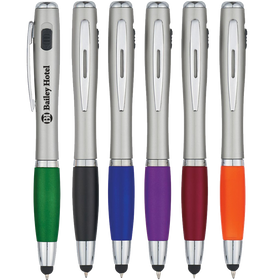 Customized Trio Stylus Pen with LED Light