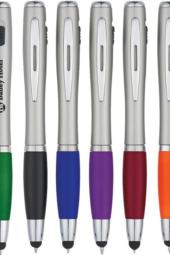 Customized Trio Stylus Pen with LED Light