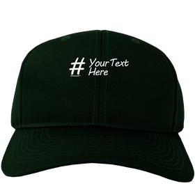 Personalized Hashtag Adult Dark Baseball Cap Hat