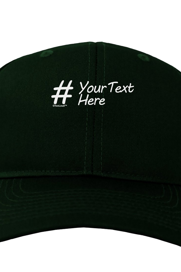 Personalized Hashtag Adult Dark Baseball Cap Hat