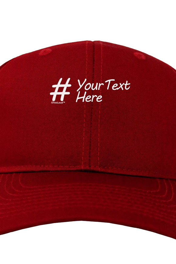 Personalized Hashtag Adult Dark Baseball Cap Hat