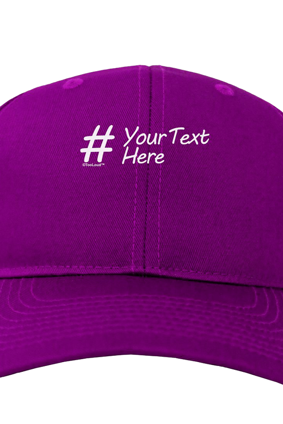 Personalized Hashtag Adult Dark Baseball Cap Hat
