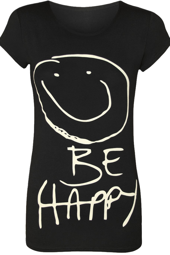Women's Be Happy Smiley Face Top