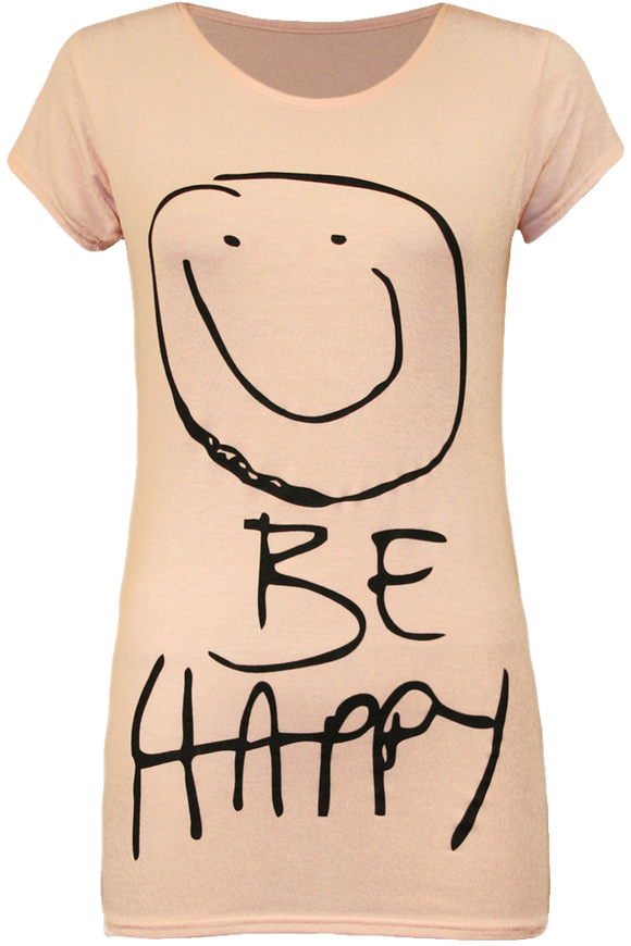 Women's Be Happy Smiley Face Top